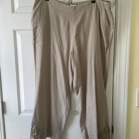 New Directions Cropped Linen-Blend Pants XL - Picture 6 of 12